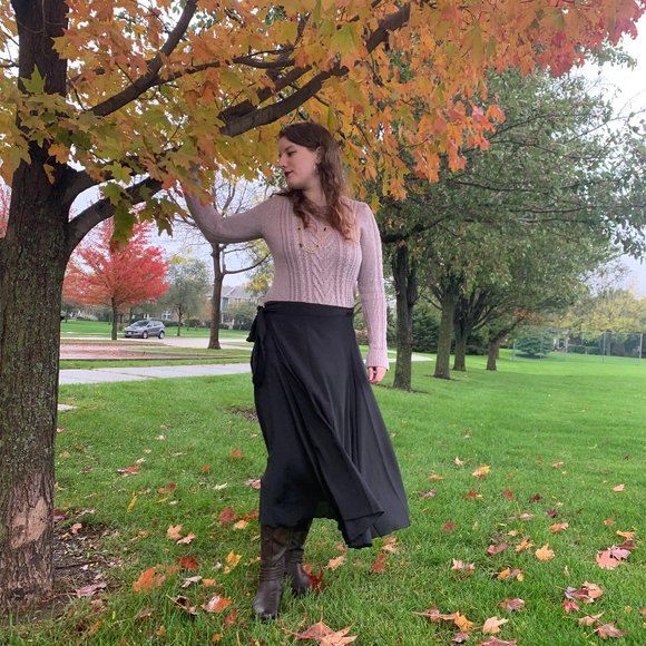 Handwoven Handmade Black 100% Silk Wrap Skirt fits 0-14, XS-XL, NWT, 48"waist - Picture 6 of 7